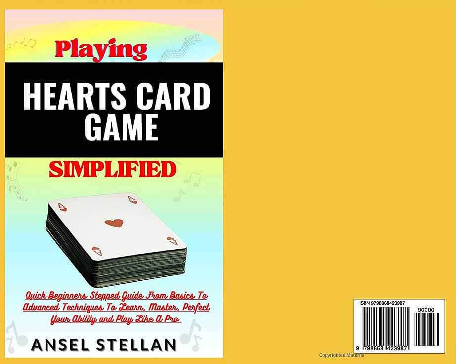 Front and back cover of the 2023 book Playing Hearts Card Game Simplified by Ansel Stellan